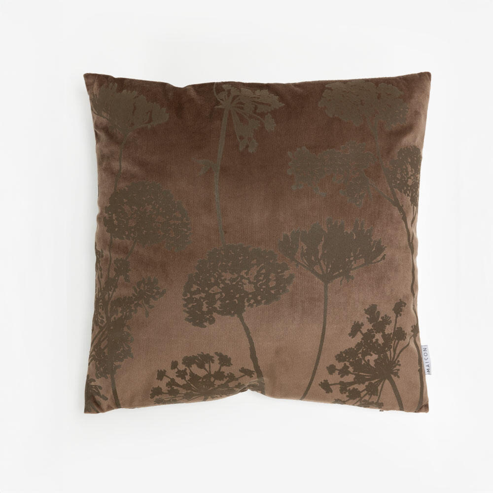 025337-jw14b-first-_1 Peony Διακοσμητικο Μαξιλαρι 45x45cm Βελουδο Καφε - Image 1
