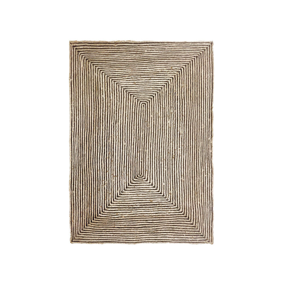 026047-0Flxo-first-_1 Mamba Χαλι Σαλονιου 210x140cm Γιουτα Φυσικο Μαυρο - Image 1