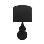 Cloque Φωτιστικο Επιτραπεζιο 30x30x46cm Κεραμικο Μαυρο Υφασμα Μαυρο