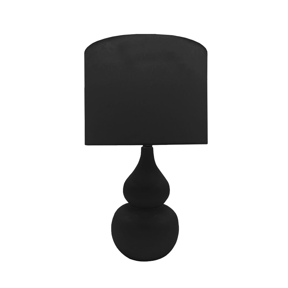 026400-ioNmF-first-_1 Cloque Φωτιστικο Επιτραπεζιο 30x30x46cm Κεραμικο Μαυρο Υφασμα Μαυρο - Image 1