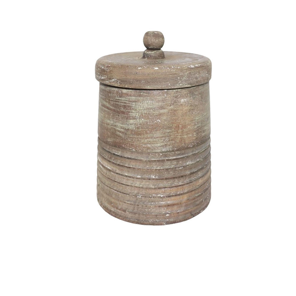 026517-TepEd-first-_1 Indi Δοχειο Αποθηκευσης Με Καπακι 12x12x17cm Ξυλο Φυσικο Antike - Image 1