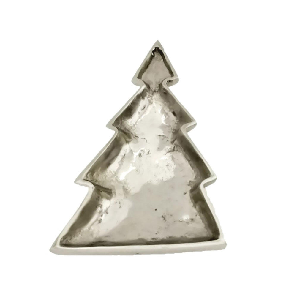 027086-KP8R1-first-_1 Sniden Xmas Πιατελα 32x18x5cm Αλουμινιο Ασημι - Image 1