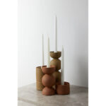 Formas Κηροπηγιο 8x8x24cm Αλουμινιο Beige Rough - Image 2
