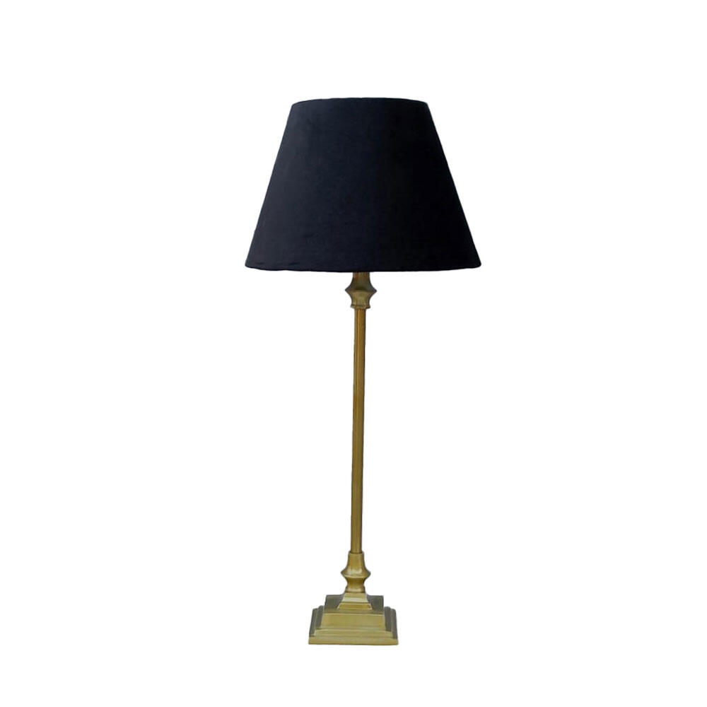 028231-DgVG2-first-_1 Remy Φωτιστικο Επιτραπεζιο 14x25x57cm Αλουμινιο Χρυσο Αντικε Βελουδο Μαυρο - Image 1
