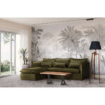 Torkel Φωτιστικο Επιδαπεδιο 35x35x150cm Ξυλο Καφε Υφασμα Μαυρο - Image 2