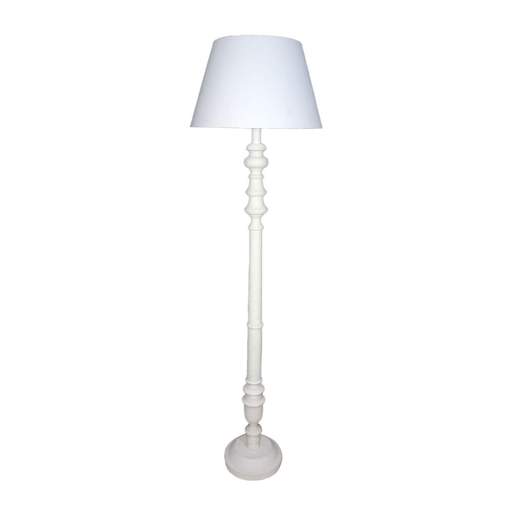 028251-nuWrb-first-_1 Victorien Φωτιστικο Επιδαπεδιο 28x45x163cm Ξυλο Λευκο Υφασμα Λευκο - Image 1