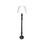 Victorien Φωτιστικο Επιδαπεδιο 28x45x163cm Ξυλο Μαυρο Υφασμα Λευκο