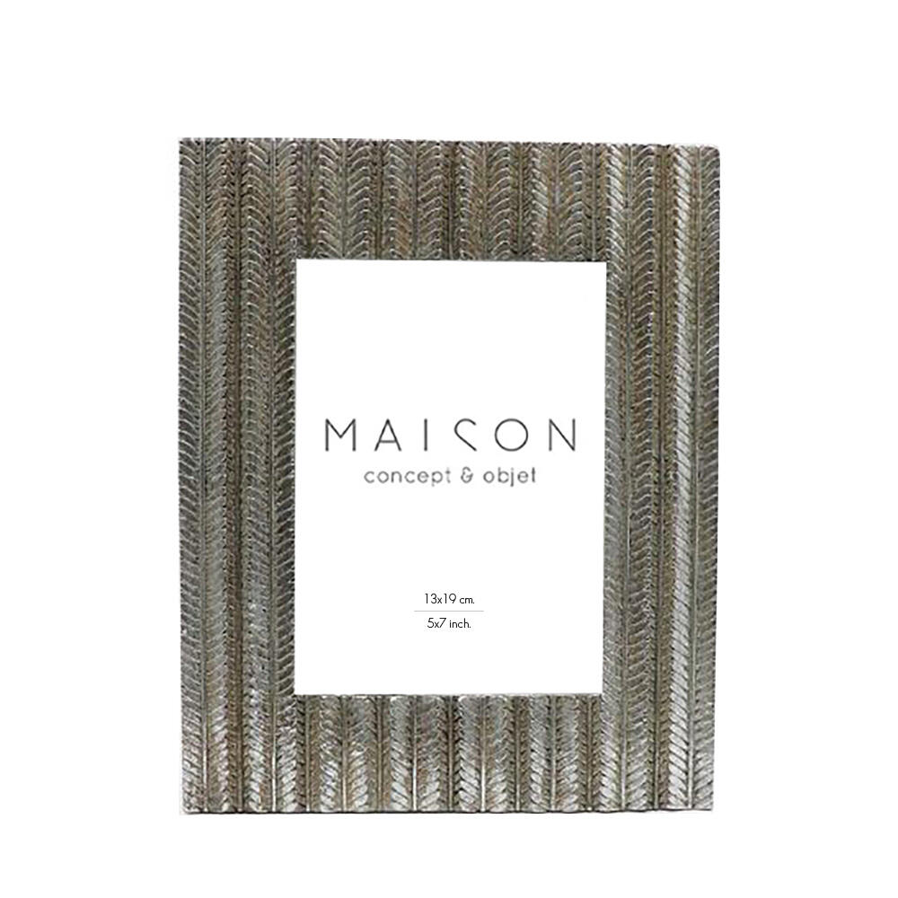 028381-mbmSU-first-_1 Fishbone Κορνιζα 19x2x23cm Polyresin Ασημι Αντικε Γυαλι - Image 1