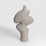 Lubang Βαζο 13x13x30cm Polyresin Γκρι