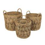 Almar Καλαθι Αποθηκευσης Set 3τμχ 36x36x30cm Seagrass Φυσικο