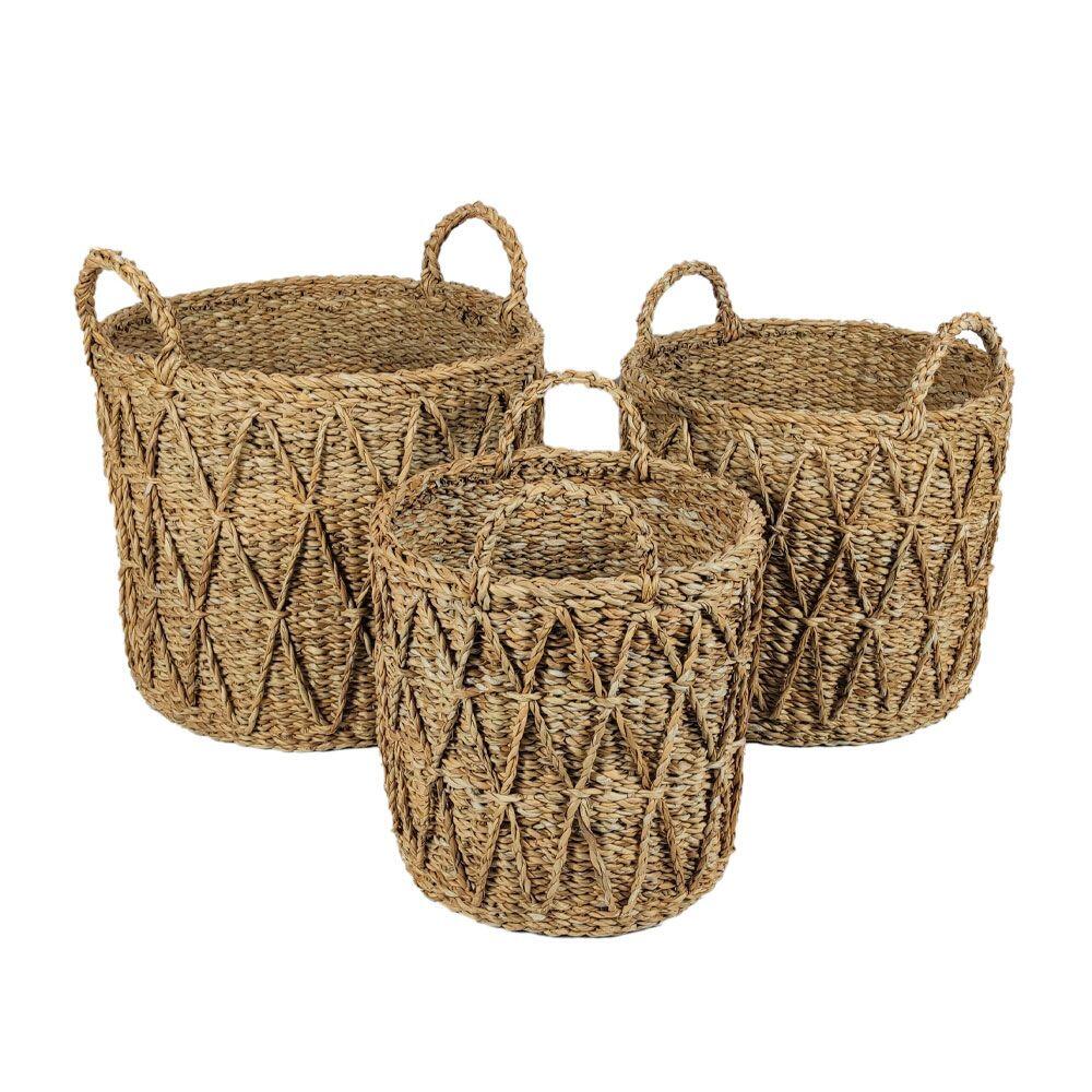 028652-5JUIA-first-_1 Almar Καλαθι Αποθηκευσης Set 3τμχ 36x36x30cm Seagrass Φυσικο - Image 1