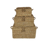 Almar Κουτι Αποθηκευσης Set 3τμχ 50x34x25cm Seagrass Φυσικο Σιδερο