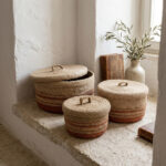 Cassia Κουτι Αποθηκευσης Σετ 3τμχ 33x33x16cm Seagrass Φυσικο Terracotta - Image 2