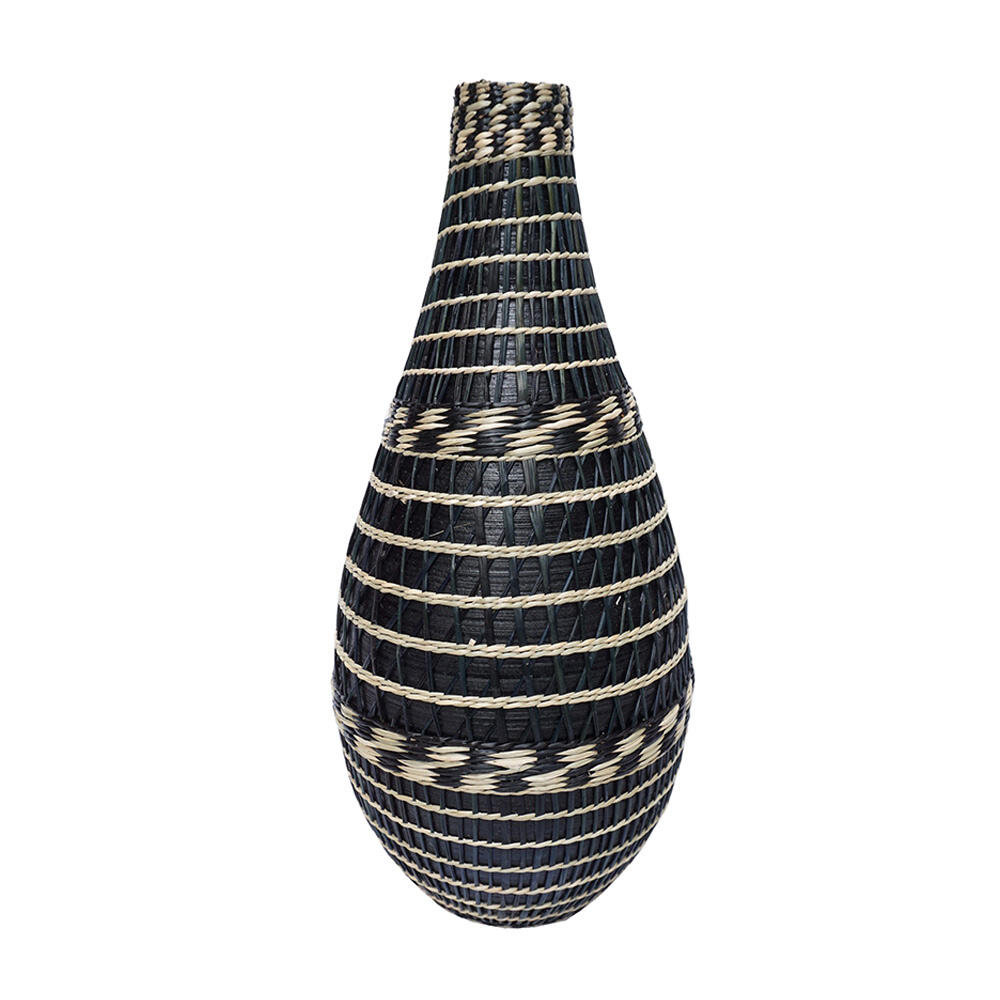 028783-U58En-first-_1 Jabbar Βαζο 25x25x50cm Bamboo Μαυρο Φυσικο Seagrass - Image 1