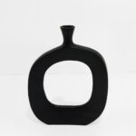 Abstract Oval Βαζο 31x5x41cm Αλουμινιο Μαυρο
