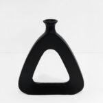 Abstract Triangle Βαζο 33x5x38cm Αλουμινιο Μαυρο