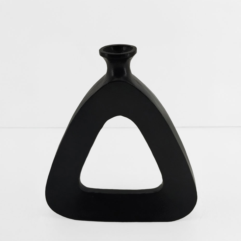 028990-eItyF-first-_1 Abstract Triangle Βαζο 27x5x32cm Αλουμινιο Μαυρο - Image 1