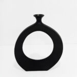 Abstract Circle Βαζο 37x5x45cm Αλουμινιο Μαυρο