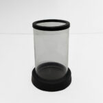 Titul Κηροπηγιο 16x16x22cm Αλουμινιο Μαυρο Διαφανο Γυαλι