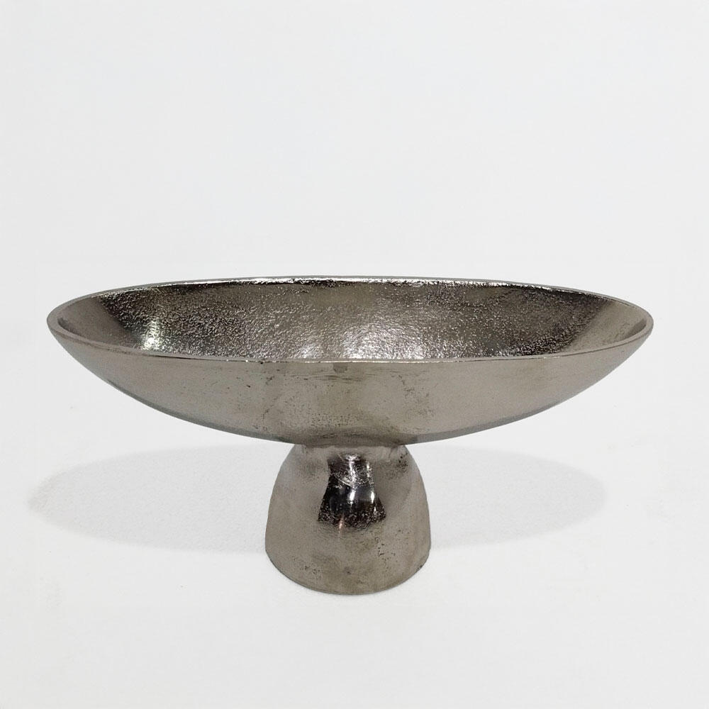 029009-ARpeP-first-_1 Mendo Μπωλ Με Ποδι 36x12x15cm Αλουμινιο Silver Nickel - Image 1