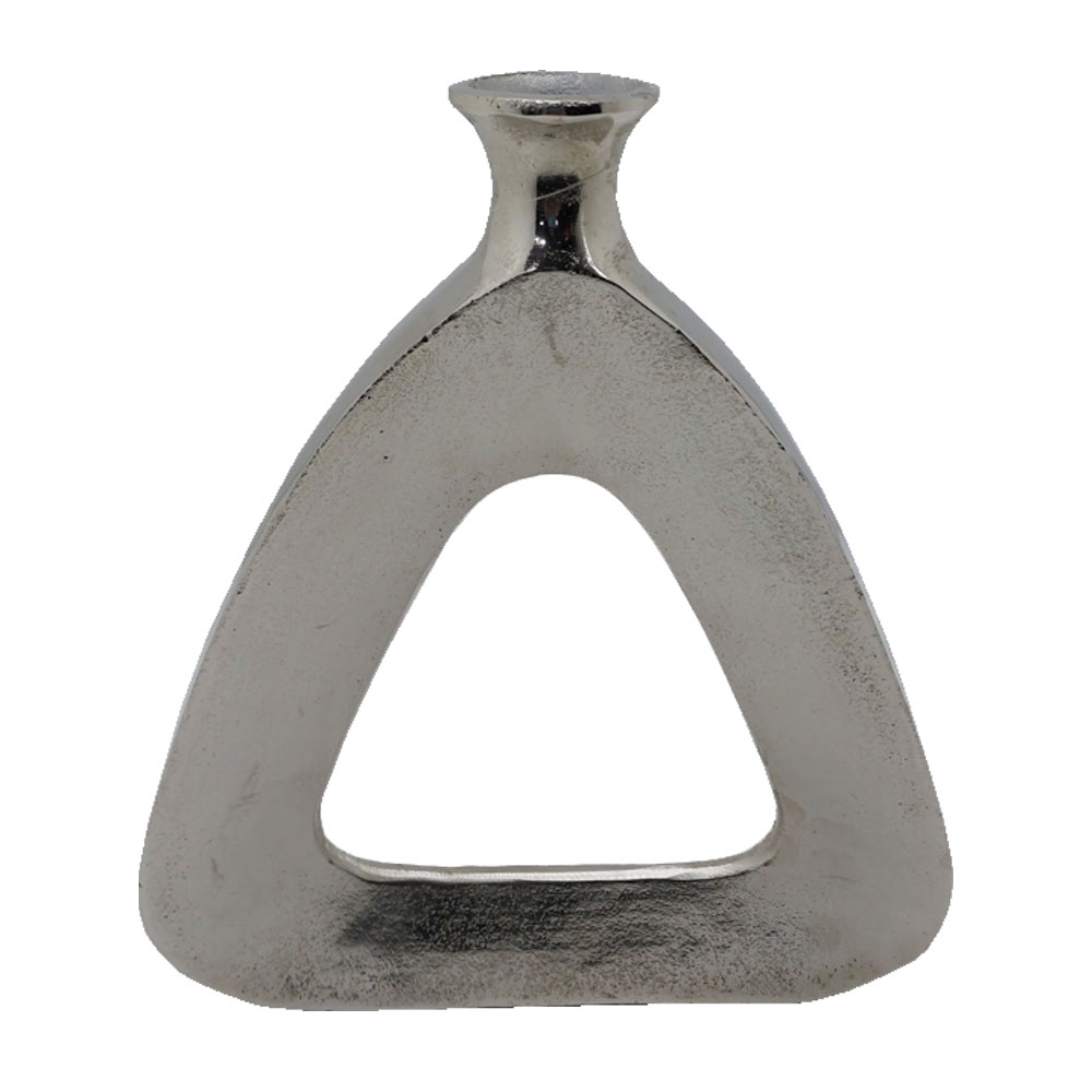 029017-i9heM-first-_1 Abstract Triangle Βαζο 33x5x38cm Αλουμινιο Silver Nickel - Image 1