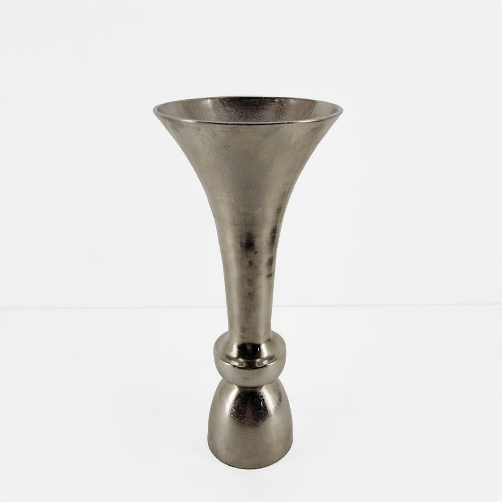 029028-FJmTK-first-_1 Luxor Βαζο 23x23x50cm Αλουμινιο Silver Nickel - Image 1