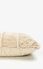 Harsha Διακοσμητικο Μαξιλαρι Macrame 45x45cm Βαμβακι Ivory Polyester - Image 3