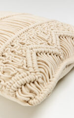 Harsha Διακοσμητικο Μαξιλαρι Macrame 45x45cm Βαμβακι Ivory Polyester - Image 4