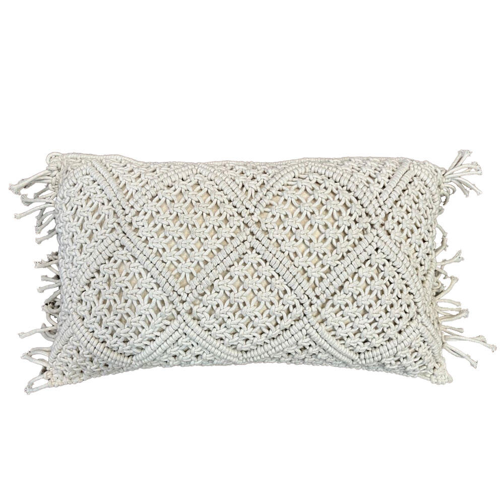 029116-uxafn-first-_1 Mirai Διακοσμητικο Μαξιλαρι Macrame 30x50cm Βαμβακι Ivory Polyester - Image 1