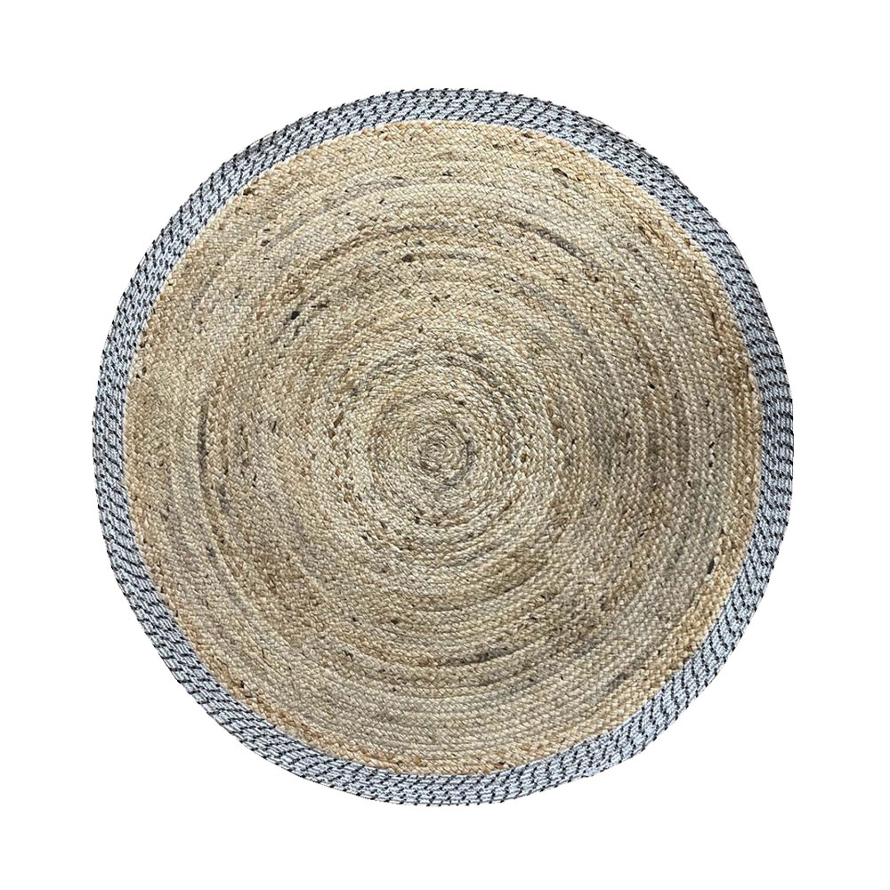 029143-vipjt-first-_1 Ines Χαλι Σαλονιου Στρογγυλο 150x150cm Βαμβακι Φυσικο Γκρι Γιουτα - Image 1