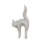 Cat Statue Διακοσμητικη Γατα 31x15x62cm Τεχνητη Πετρα Γκρι Ανοιχτο