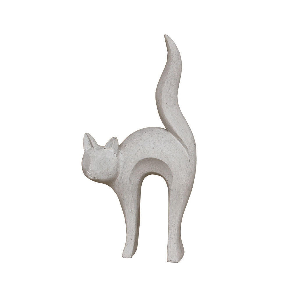 029263-hVrMv-first-_1 Cat Statue Διακοσμητικη Γατα 31x15x62cm Τεχνητη Πετρα Γκρι Ανοιχτο - Image 1