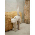Cat Statue Διακοσμητικη Γατα 31x15x62cm Τεχνητη Πετρα Γκρι Ανοιχτο - Image 3