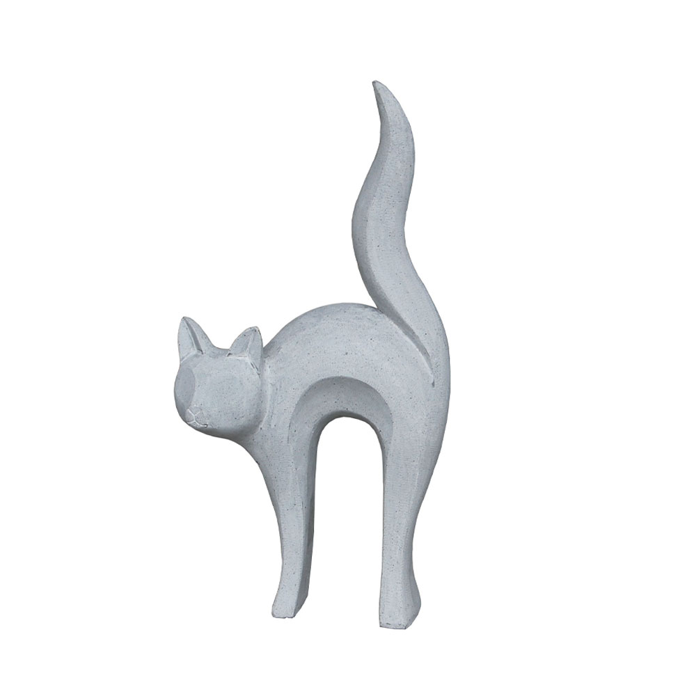 029264-nVvHw-first-_1 Cat Statue Διακοσμητικη Γατα 31x15x62cm Τεχνητη Πετρα Γκρι - Image 1