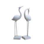Flamingo Couple Διακοσμητικο Φλαμινγκο Σετ 2τμχ 41x26x116cm Τεχνητη Πετρα Μπεζ