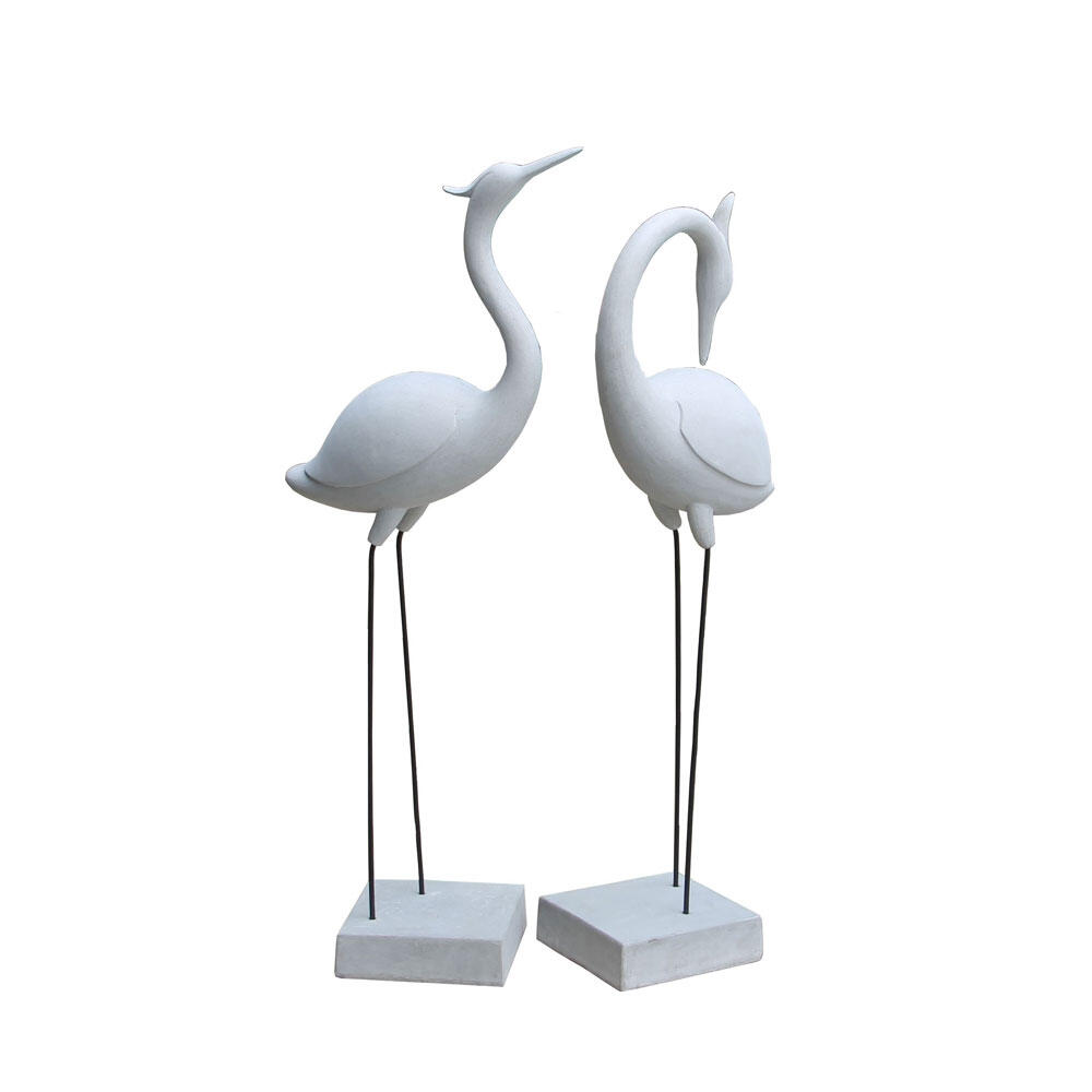 029266-85RIK-first-_1 Flamingo Couple Διακοσμητικο Φλαμινγκο Σετ 2τμχ 41x26x116cm Τεχνητη Πετρα Μπεζ - Image 1