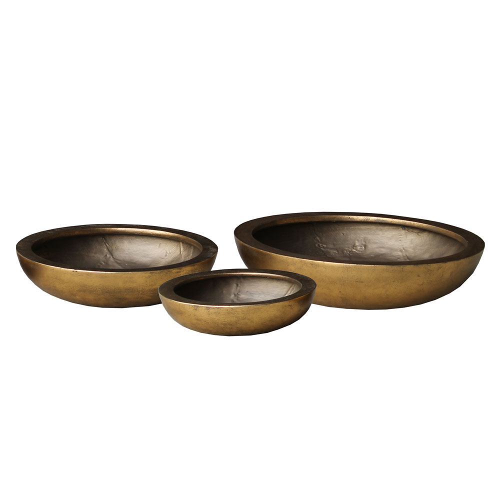 029277-5JCG7-first-_1 Calix Μπωλ Set 3τμχ 54x54x13cm Τεχνητη Πετρα Χρυσο - Image 1