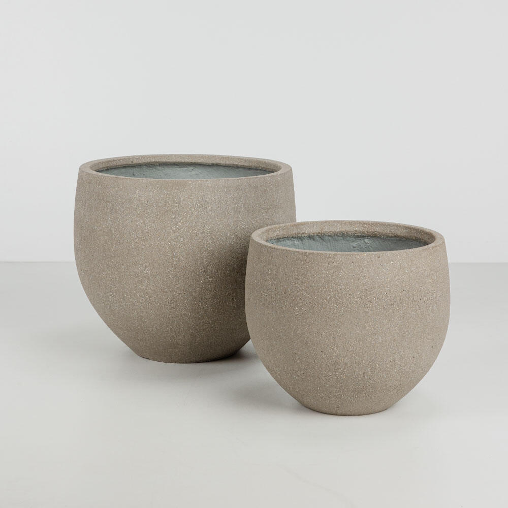 029282-1Err1-first-_1 Scilla Γλαστρα Set 2τμχ 40x40x34cm Τσιμεντο Καφε Ανοιχτο - Image 1