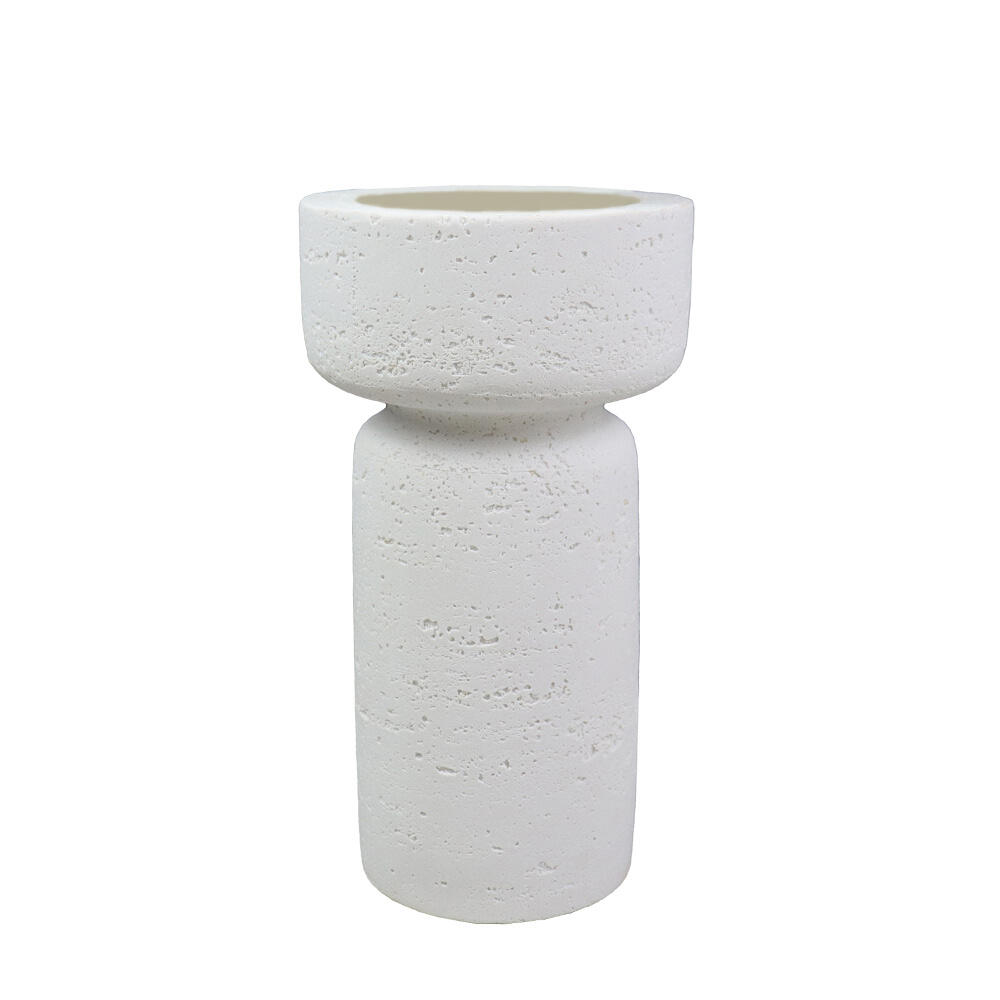 029666-KnalJ-first-_1 Inger Κηροπηγιο 11x11x21cm Polyresin Λευκο - Image 1
