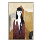 Japanese Beauty Πινακας Διακοσμησης 83x123x4cm Καμβας Πολυχρωμο Ξυλο Φυσικο