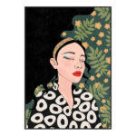 Botanical Lady Πινακας Διακοσμησης 50x70x3cm Καμβας Πολυχρωμο Ξυλο Μαυρο