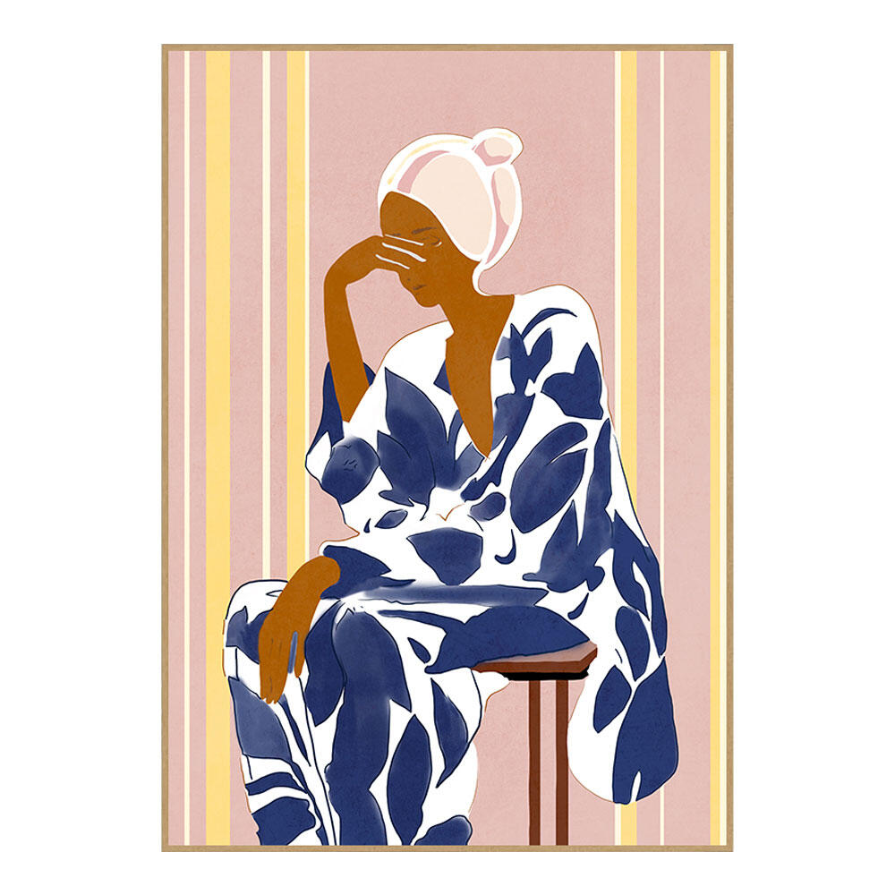 029761-co8bM-first-_1 Lady In Blue Πινακας Διακοσμησης 50x70x3cm Καμβας Πολυχρωμο Ξυλο Φυσικο - Image 1