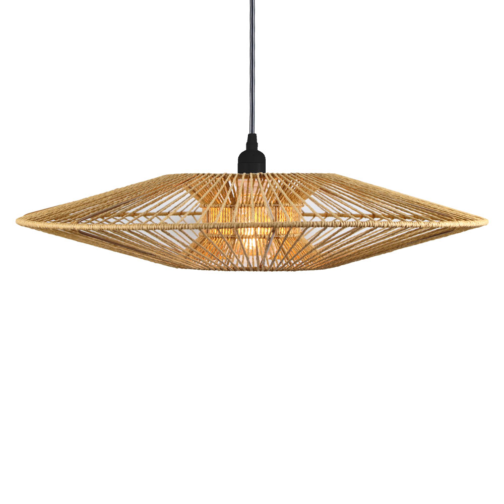 029799-zYOUq-first-_1 Bali Φωτιστικο Οροφης 60x60x12cm Μεταλλο Φυσικο Σχοινι - Image 1