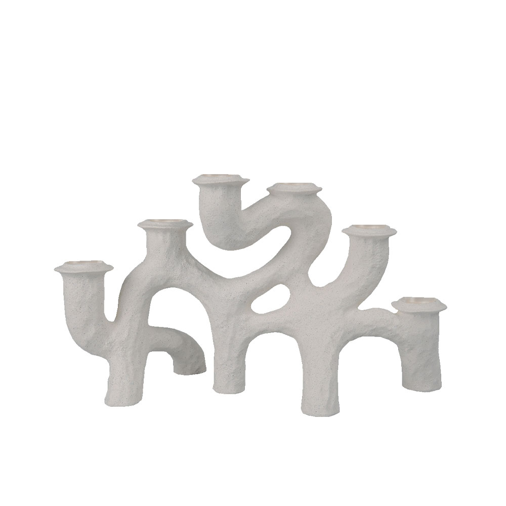 029918-VynDO-first-_1 Decker Κηροπηγιο 35x14x20cm Polyresin Λευκο - Image 1