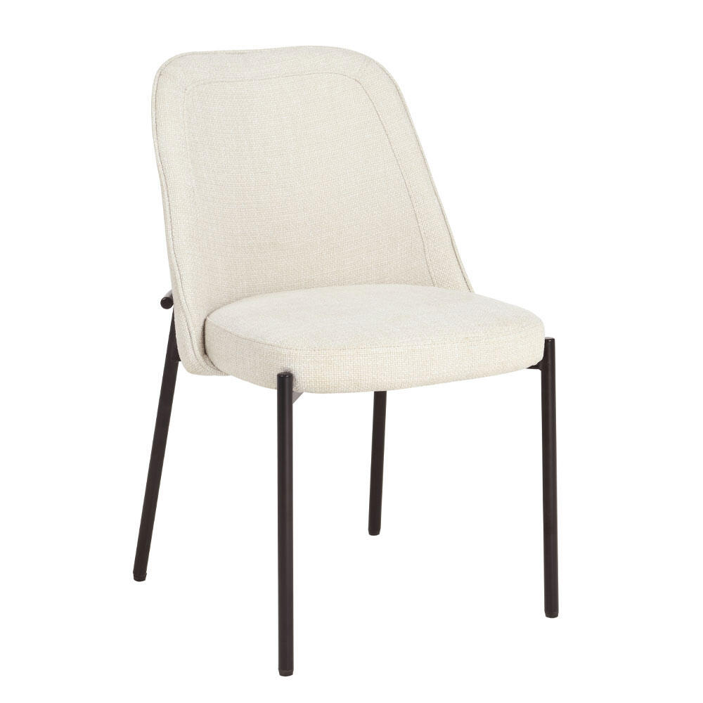 03-1007-RmGQg-first-_1 Lujo Καρεκλα Beige Μαυρο Ματ 51.5x57x84.5cm - Image 1
