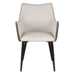 Malone Καρεκλα Πολυθρονα Beige Λαδι Μαυρο 46x61x86.5cm - Image 4