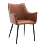 Malone Καρεκλα Πολυθρονα Tabac Μαυρο 46x61x86.5cm