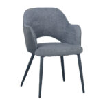 Ascot Καρεκλα Γκρι Σκουρο Μαυρο 60x63.5x79cm