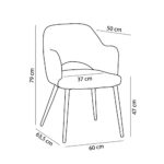 Ascot Καρεκλα Γκρι Σκουρο Μαυρο 60x63.5x79cm - Image 5