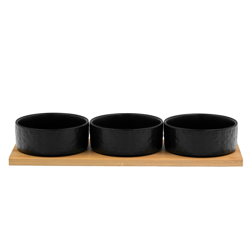 030039-fPXET-first-_1 Fleurs Μπωλ Set 3τμχ 29x10x5cm Πορσελανη Μαυρο Φυσικο Bamboo - Image 1